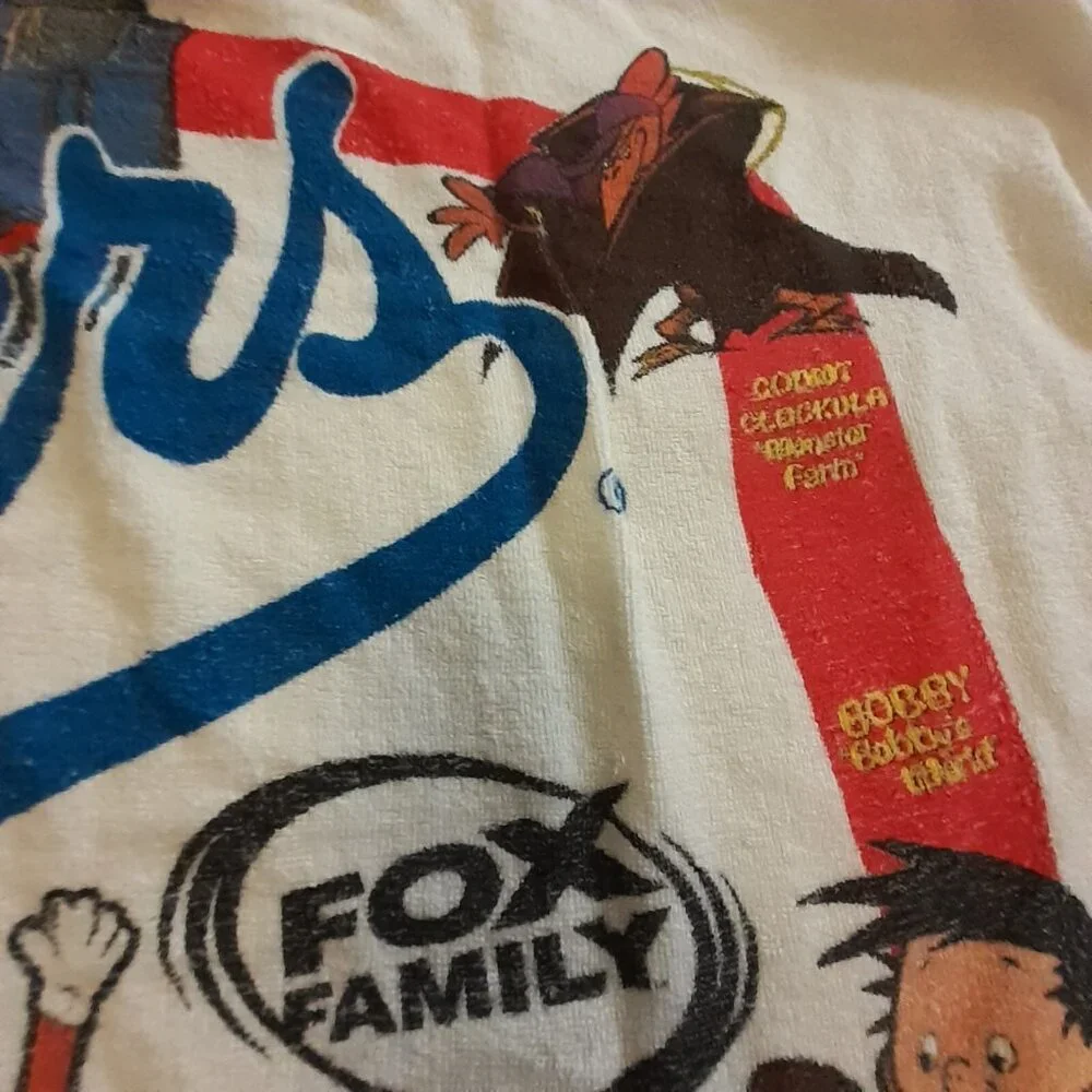 Vintage Beach Towel Dodgers Fox Family Cartoon TV Programming 54